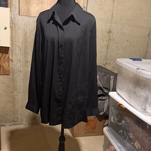 Joan Rivers Men's Black Button Down Shirt